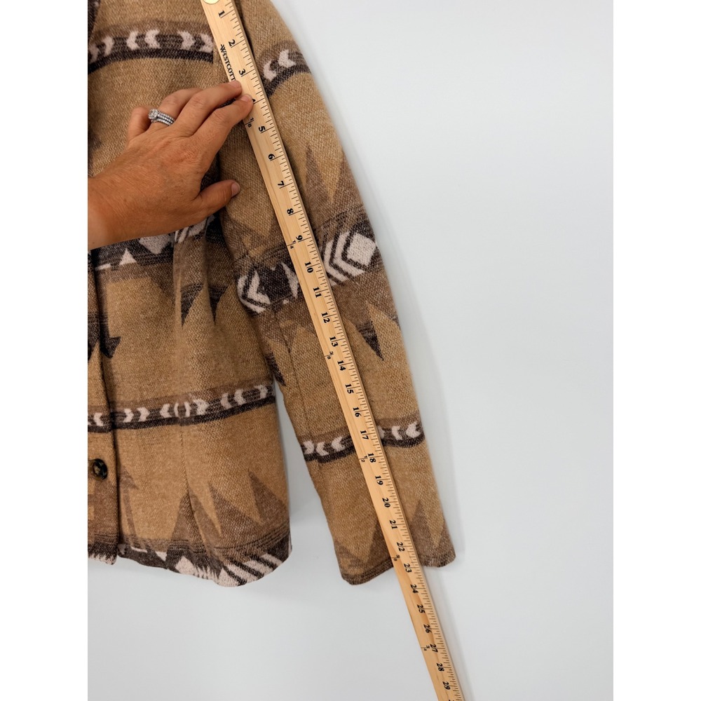 Chico's Patterned Blanket Coat 0 Beige Multi Southwestern Aztec Cabin Core Boho - Picture 7 of 12